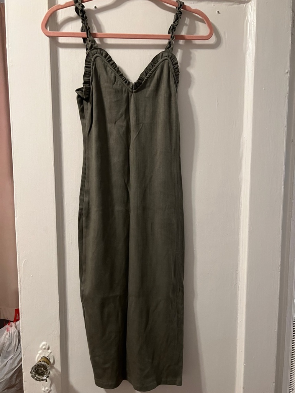 Bar III Olive Ruffle-Trim Jumpsuit